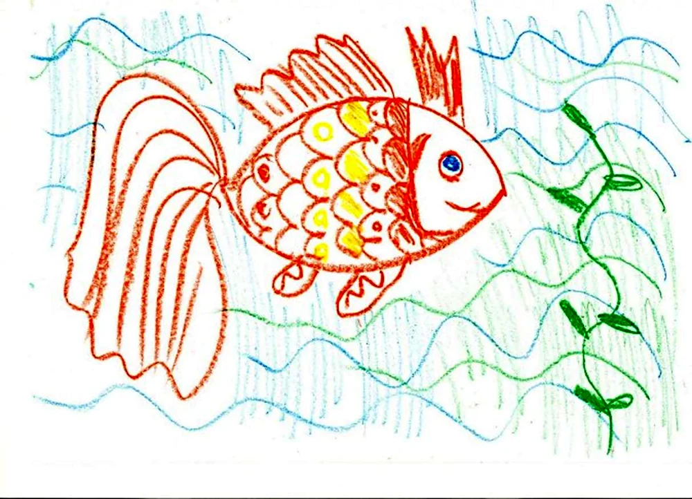 Рисование Колдина рыбка Золотая подготовительная