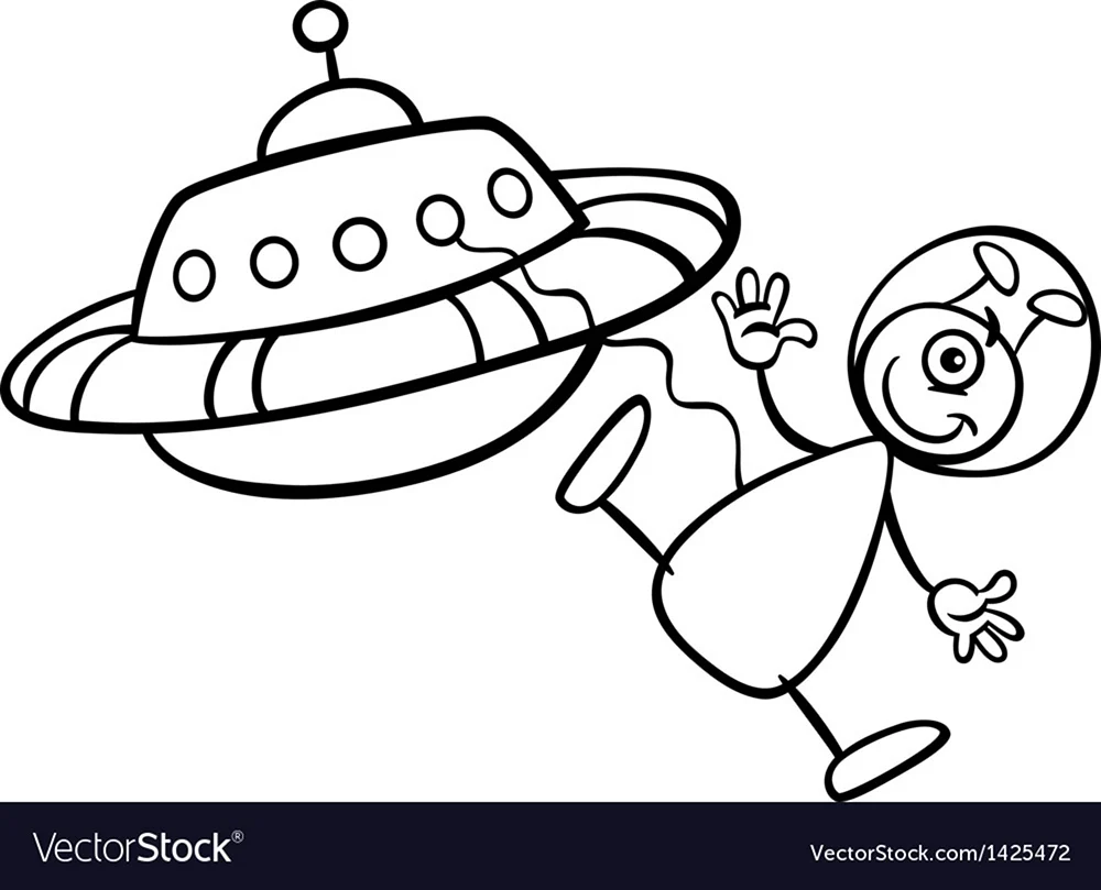 Рисование летающие тарелки и пришельцы из космоса