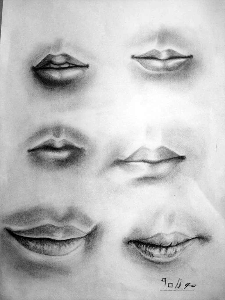 Рисование мужских губ