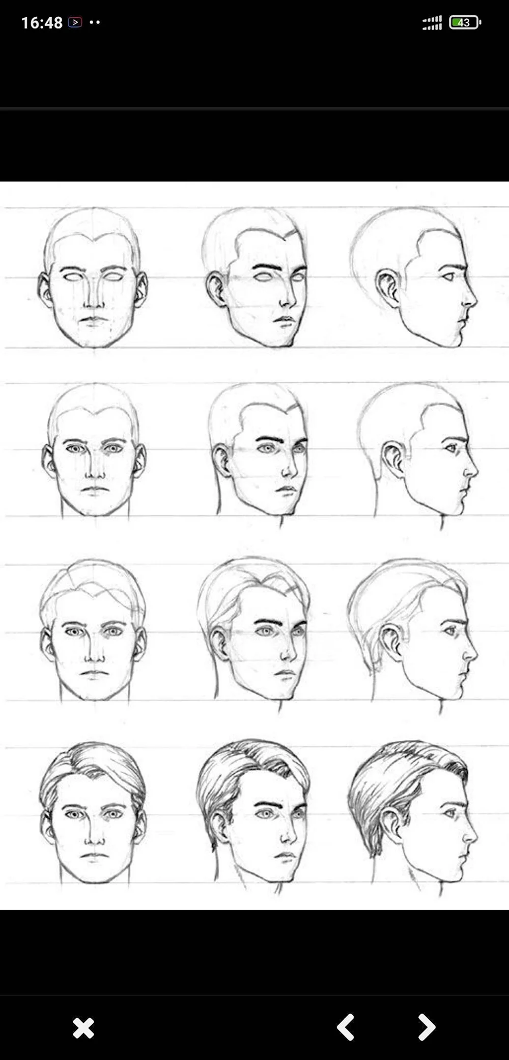 Рисование мужской головы