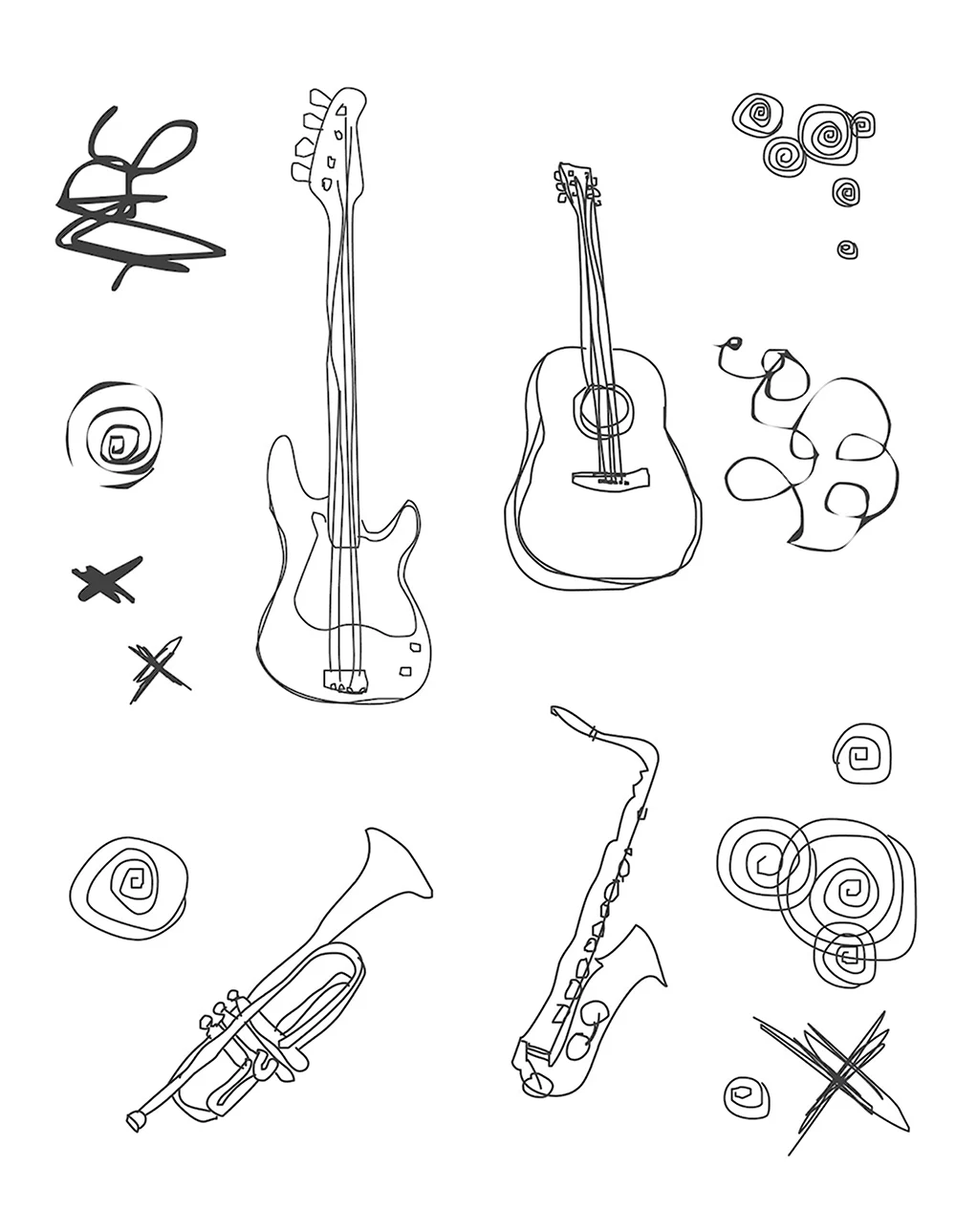 Рисование музыкальные инструменты