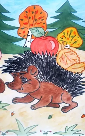 Рисование на тему животные осенью