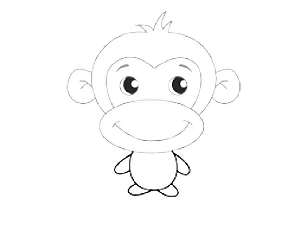 Рисование обезьянки для дошкольников