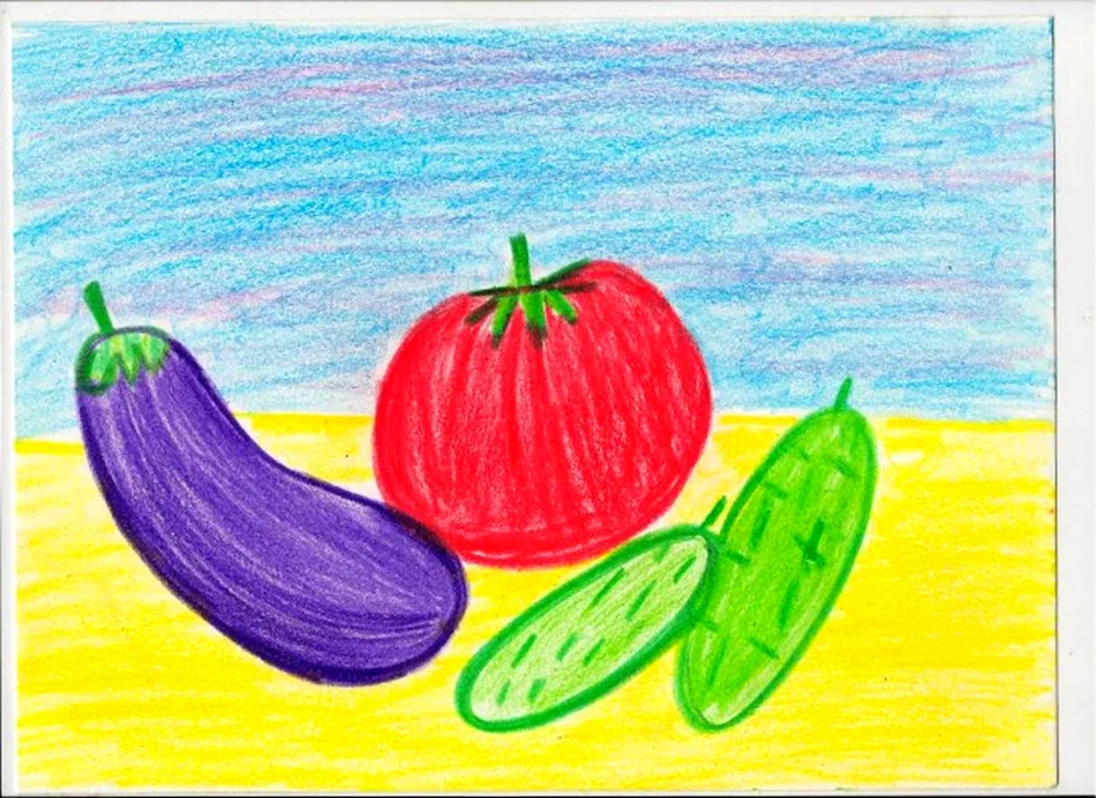 Рисование овощи и фрукты старшая группа