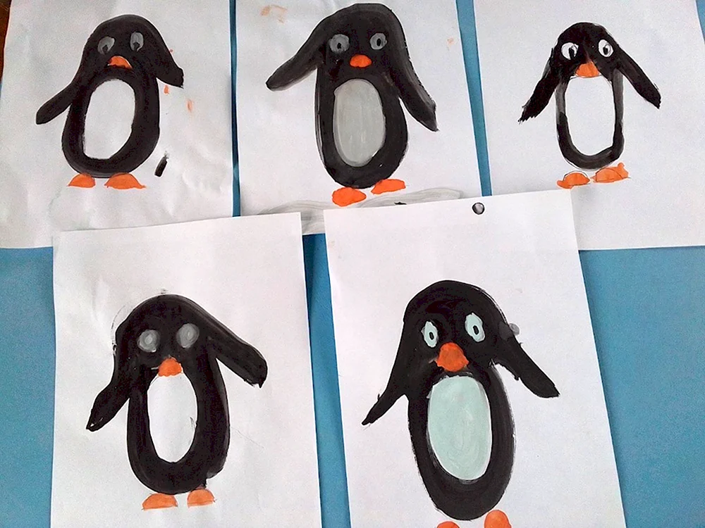 Рисование пингвина в средней группе