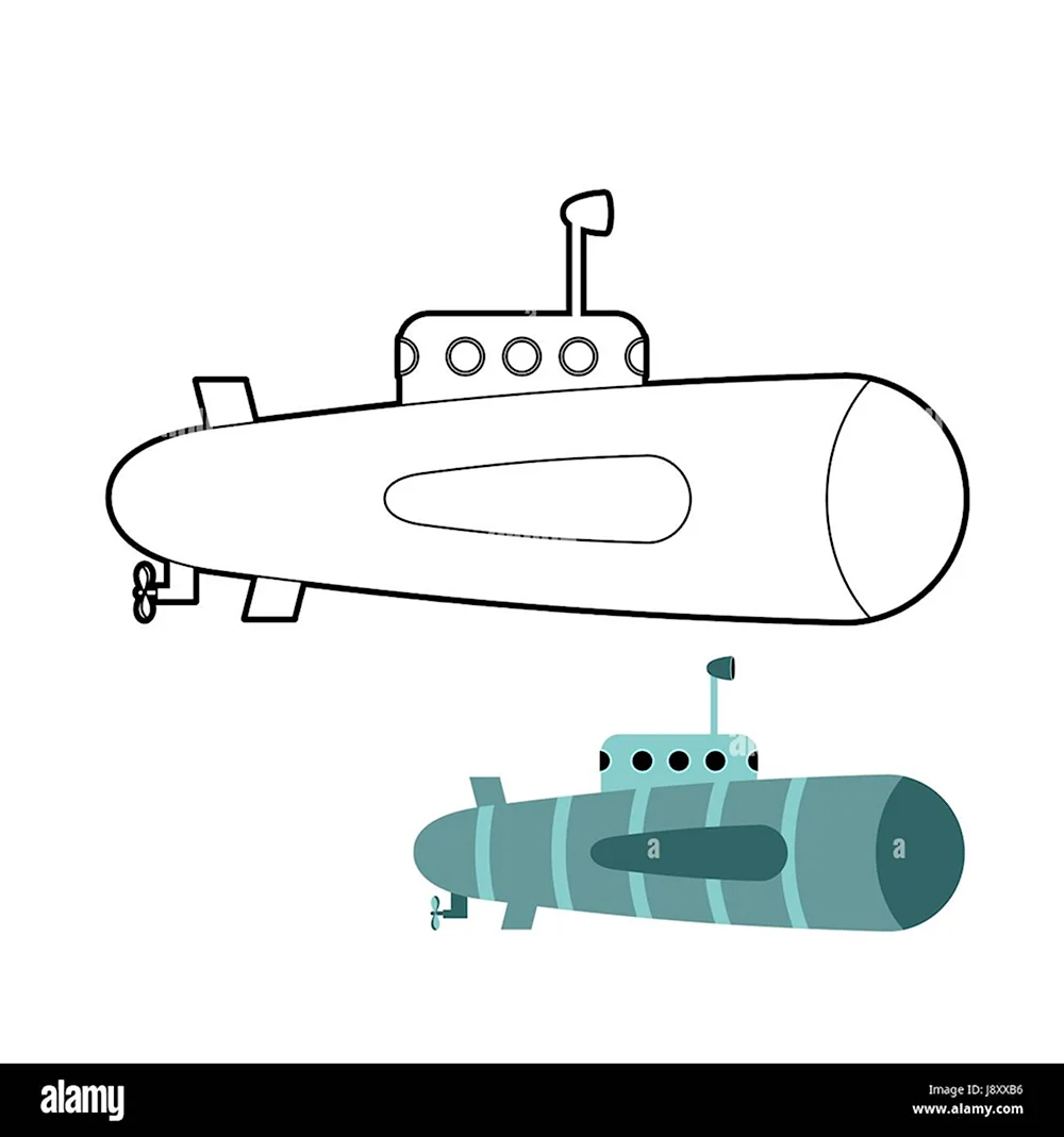 Рисование подводная лодка