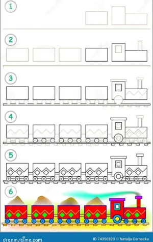 Рисование поезда в подготовительной группе