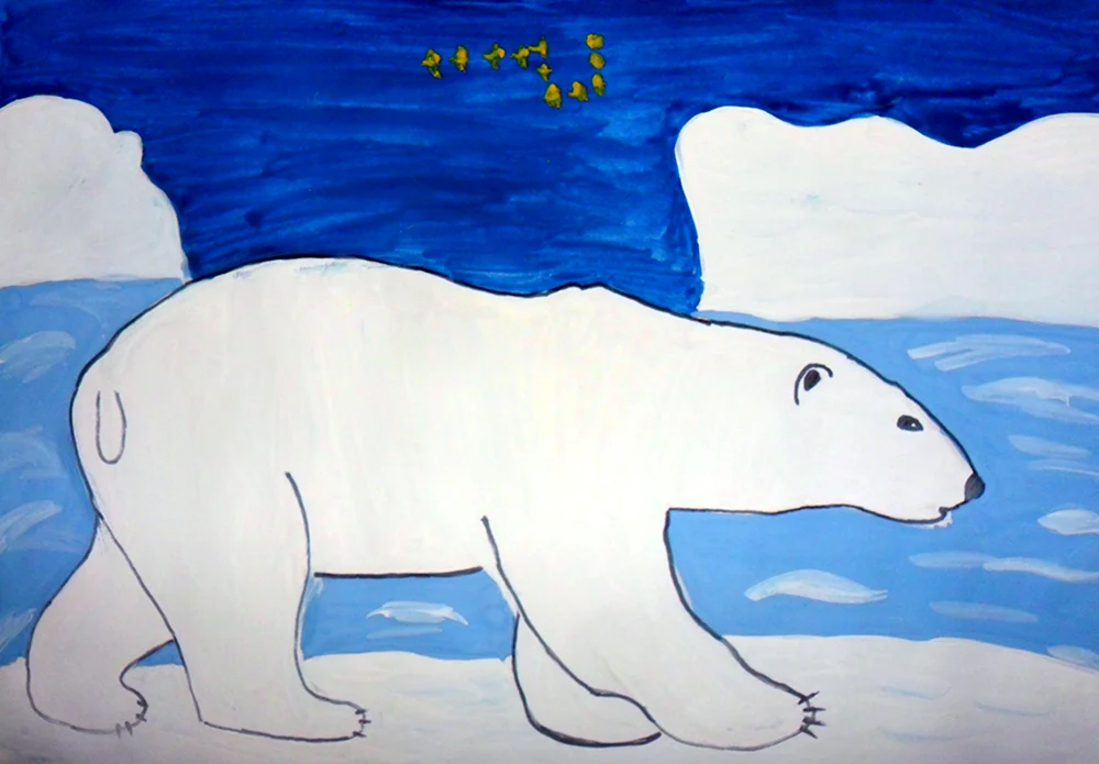 Рисование Полярный медведь в подготовительной группе