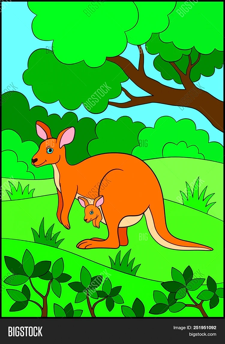 Рисование с детьми кенгуру