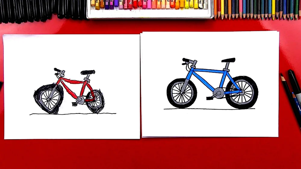Рисование с детьми велосипед