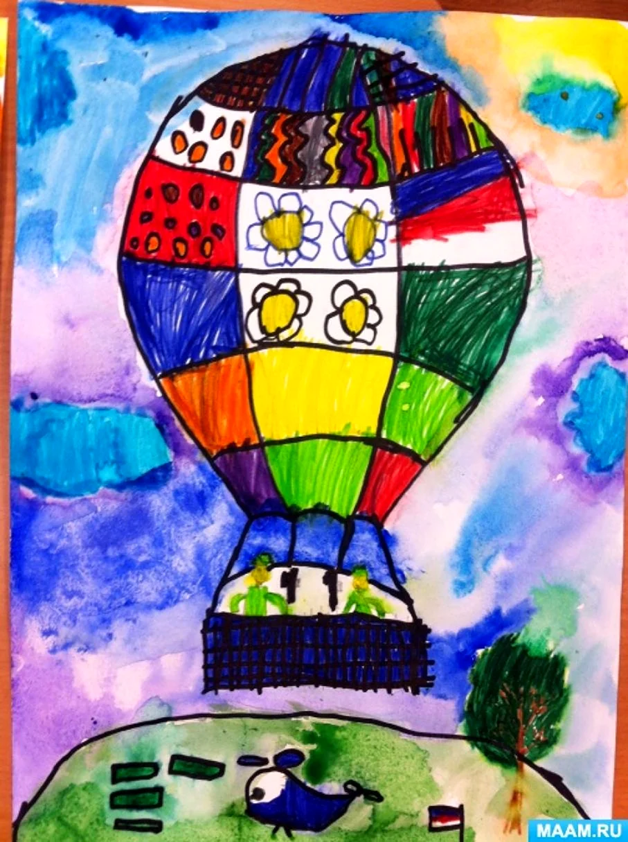 Рисование с детьми воздушный шар