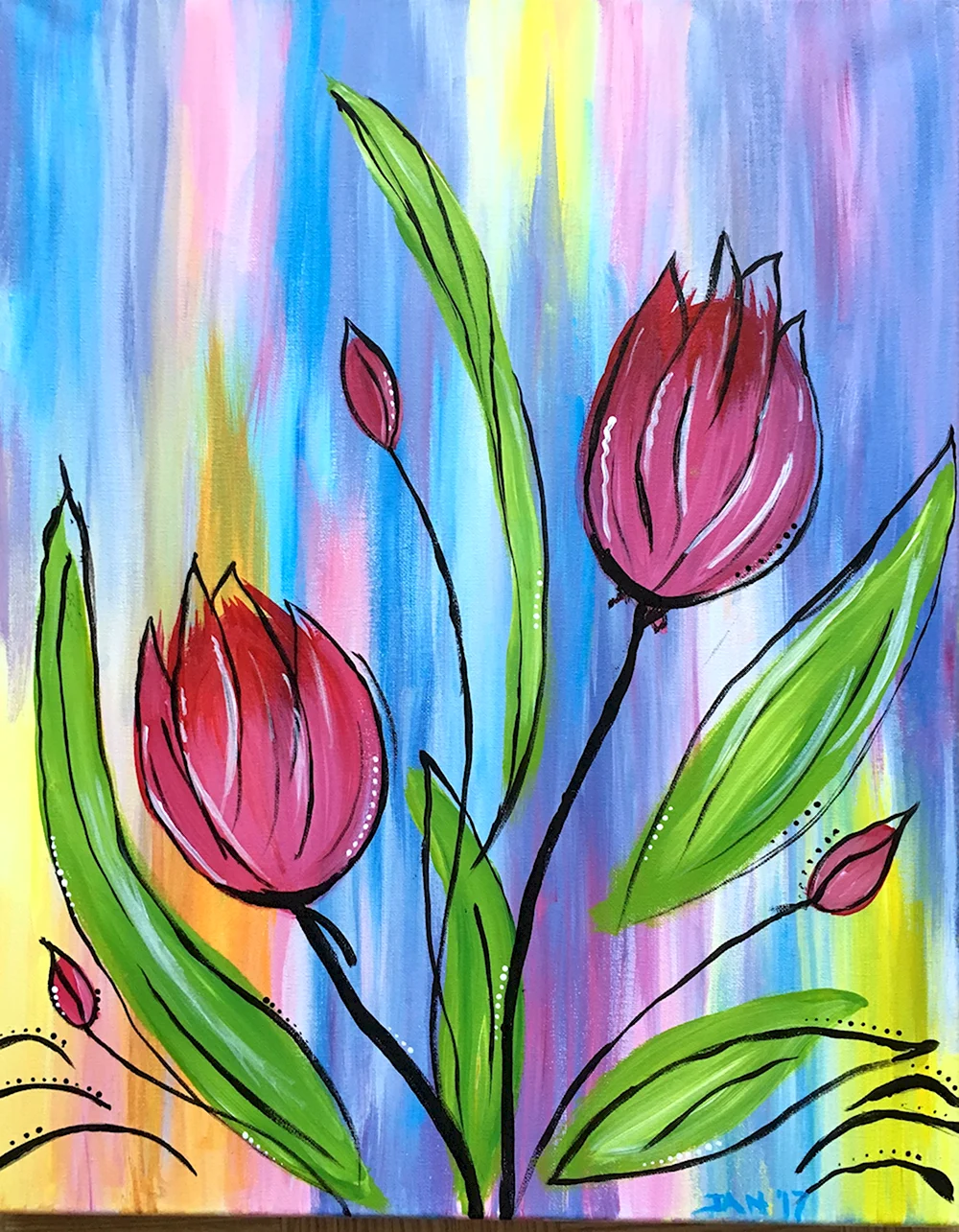 Рисование тюльпанов
