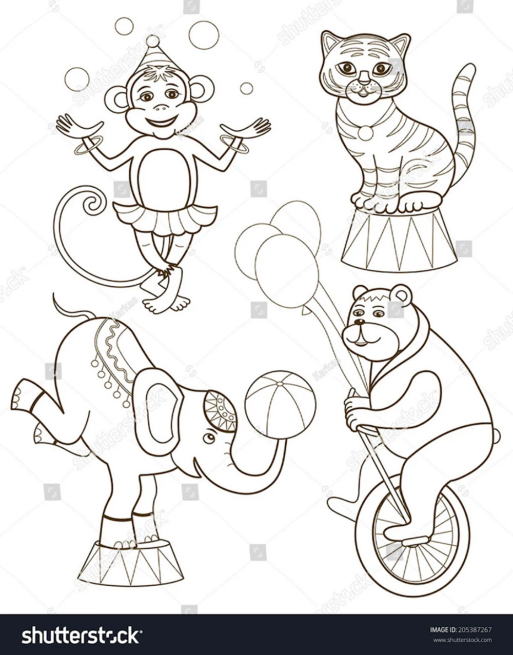 Рисование цирковых животных для детей