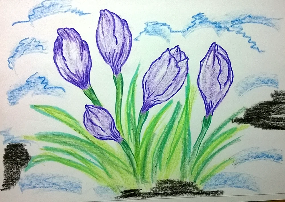 Рисование весенних цветов