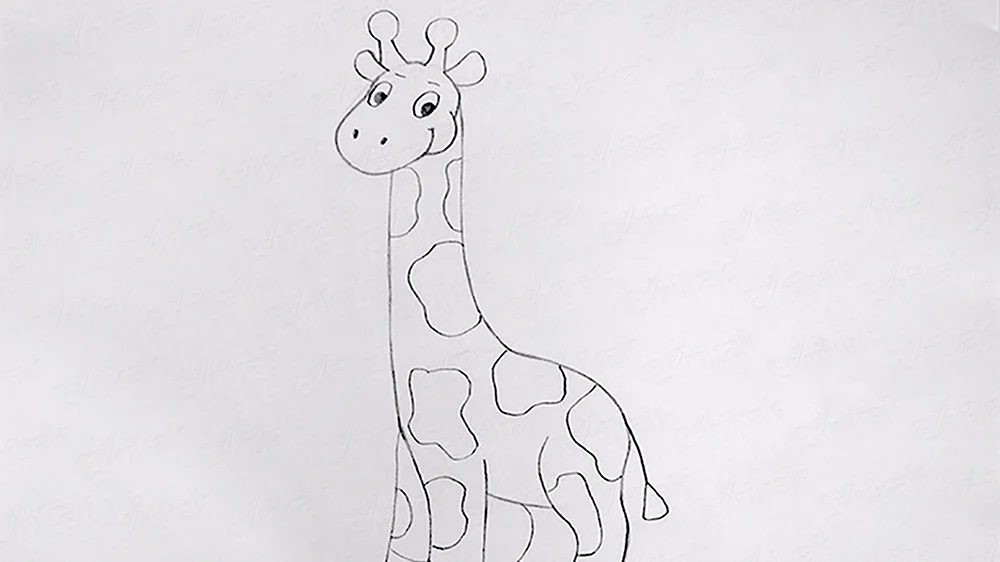 Рисование жирафа с детьми