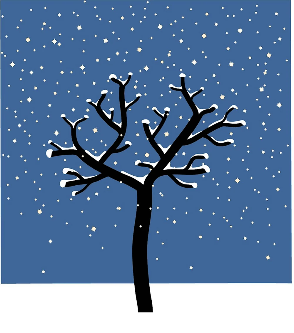 Рисование зимнего дерева с детьми