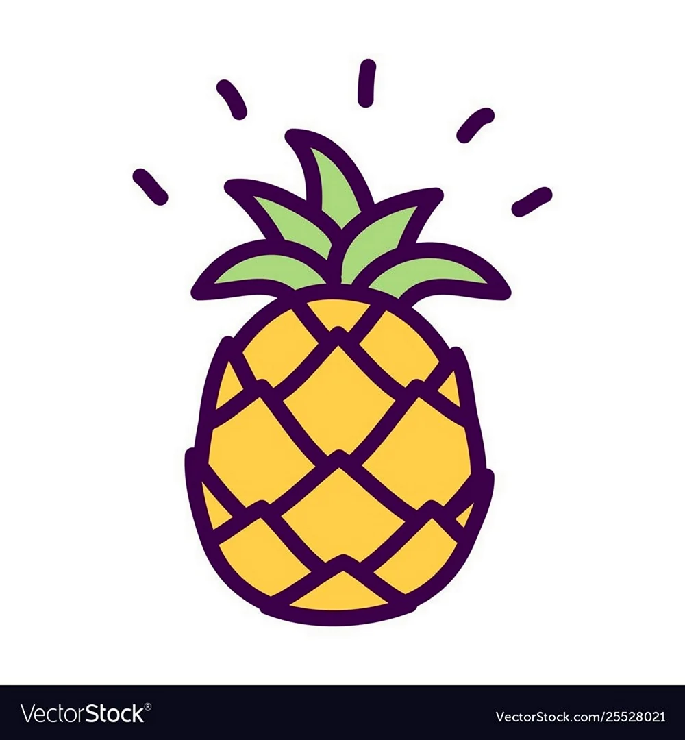 Рисованный ананас простой