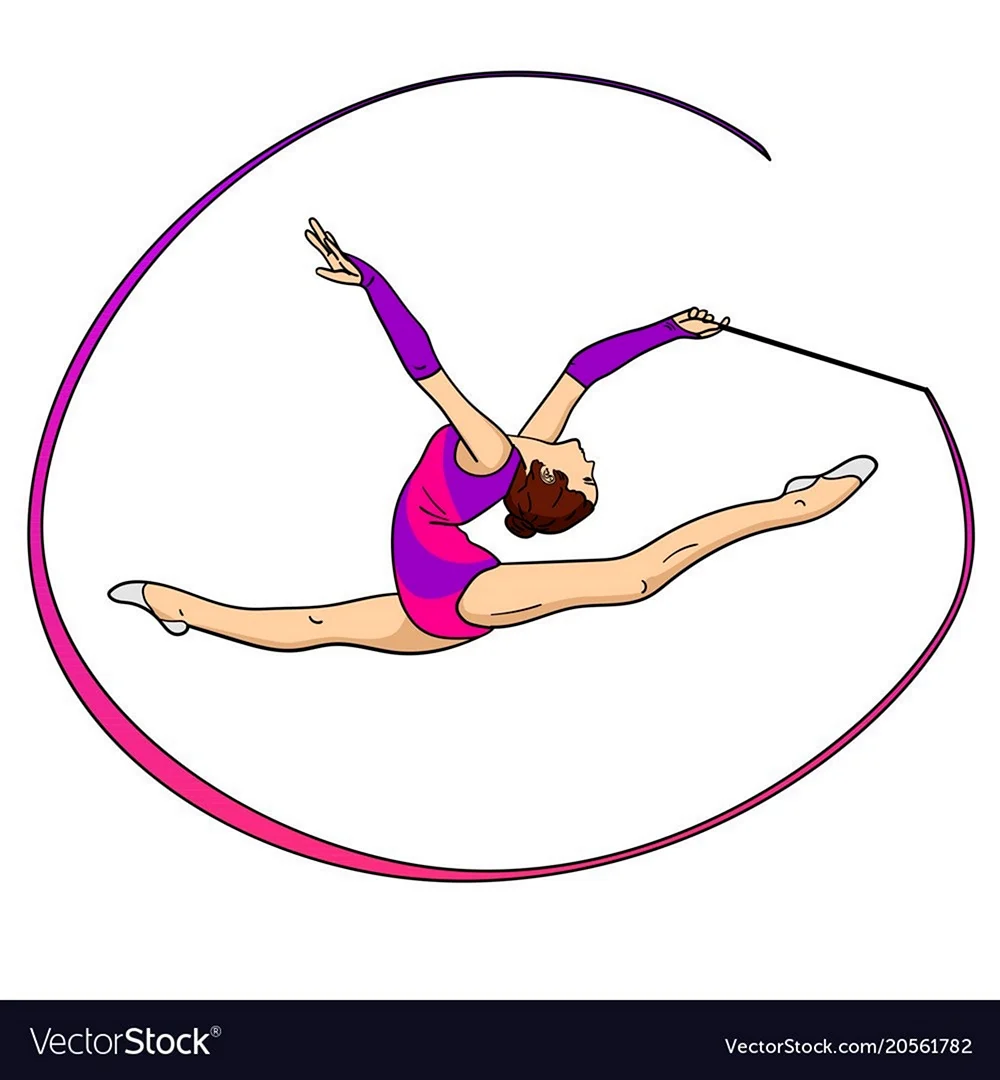 Рисовать гимнастку с лентой