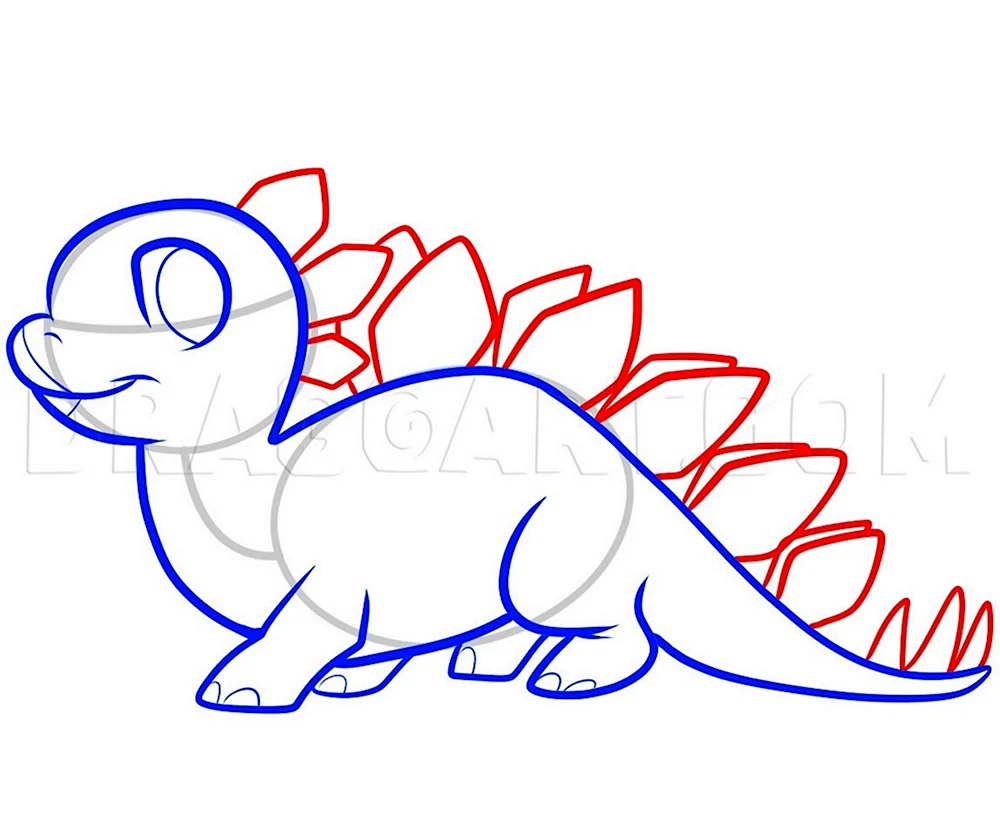 Рисуем динозавра поэтапно