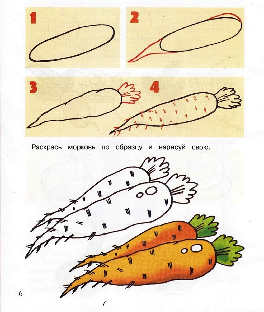 Рисуем овощи и фрукты с детьми 5-6 лет
