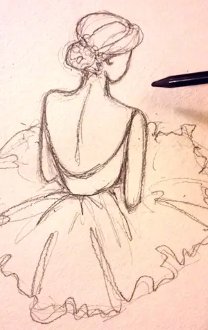Рисунки девушек в платьях карандашом