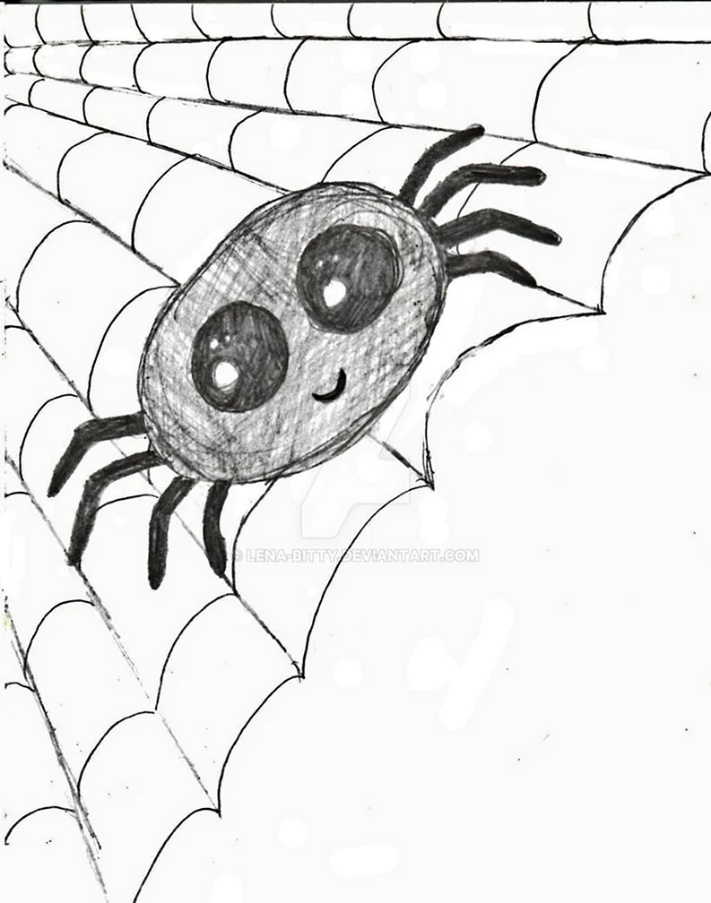 Рисунки для срисовки лёгкие паук