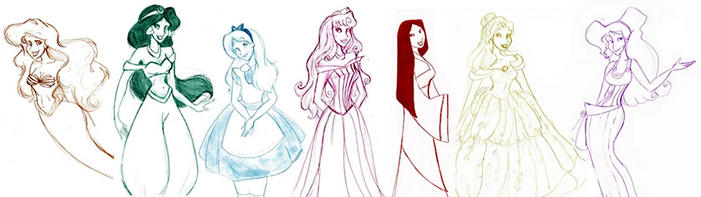 Рисунки карандашом принцессы Дисней