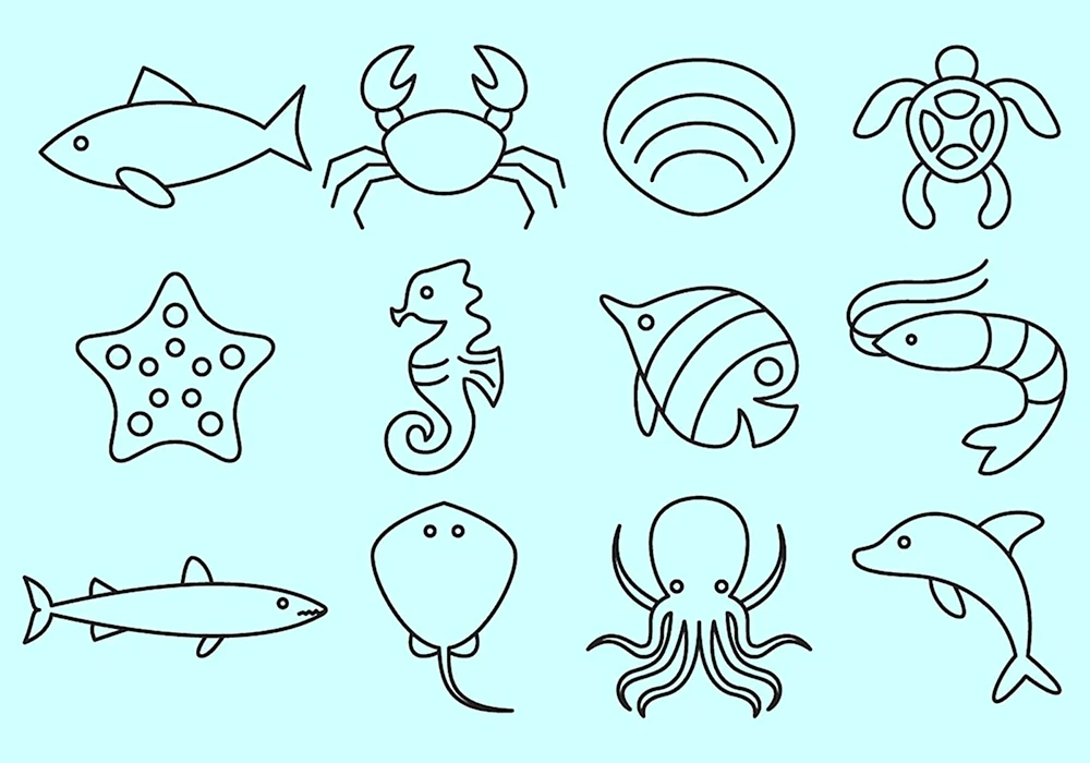Рисунки морских животных