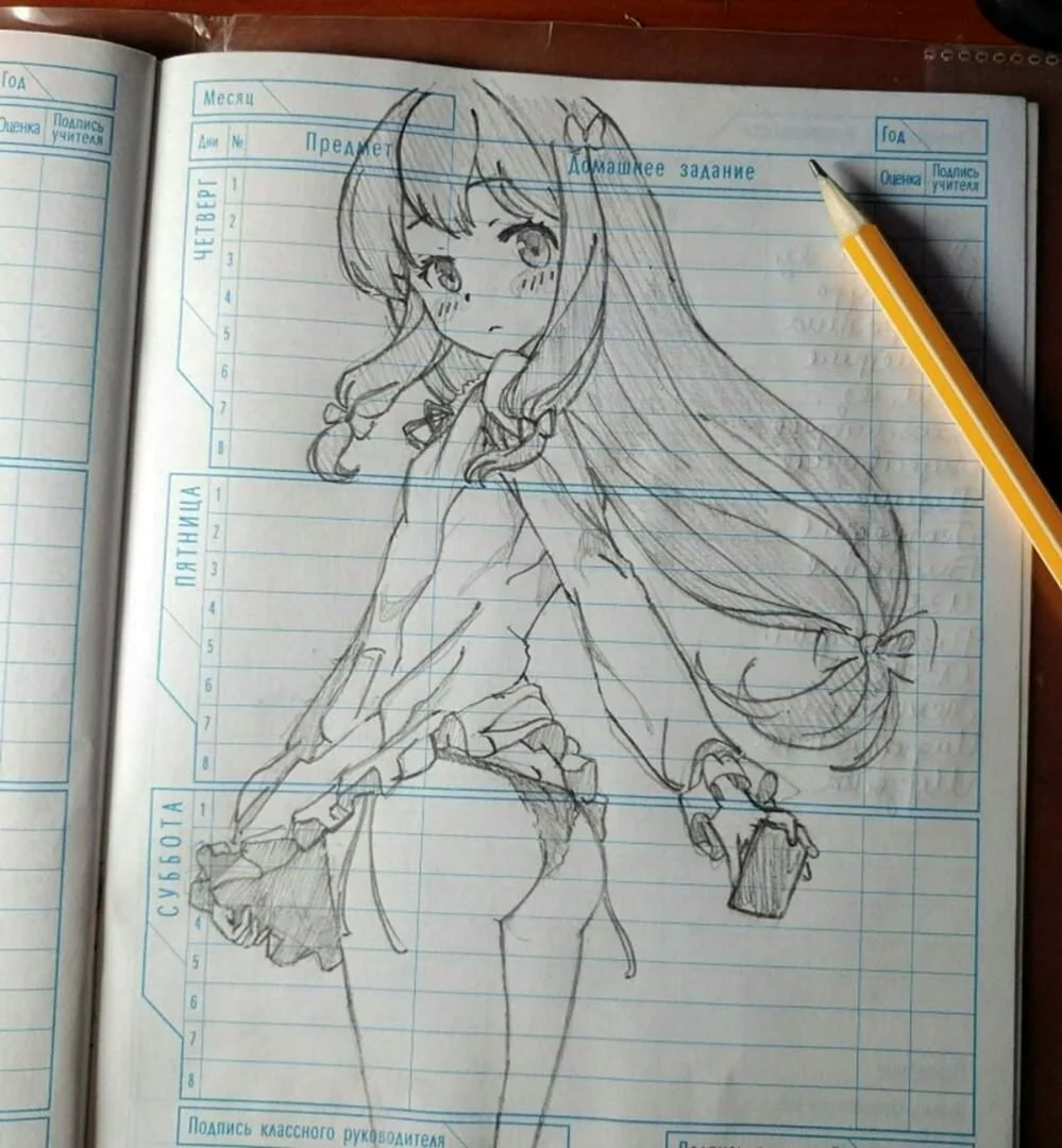 Рисунки на дневник аниме