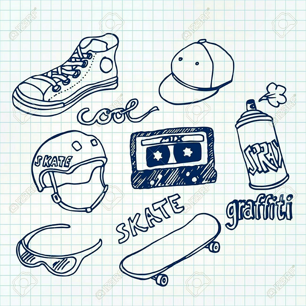 Рисунки на скейте маркером