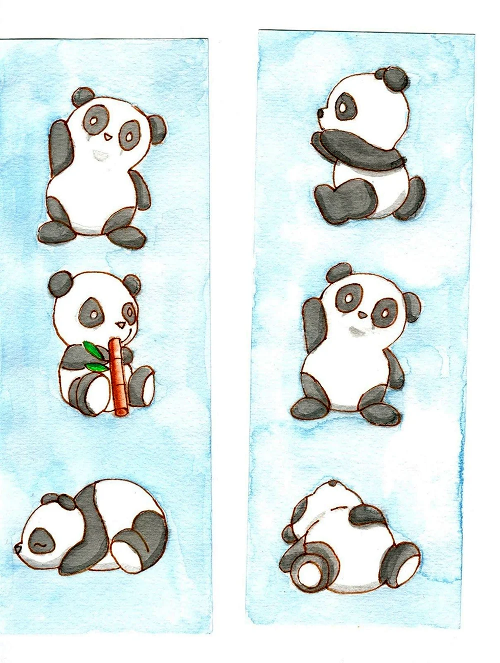 Рисунки панды легкие