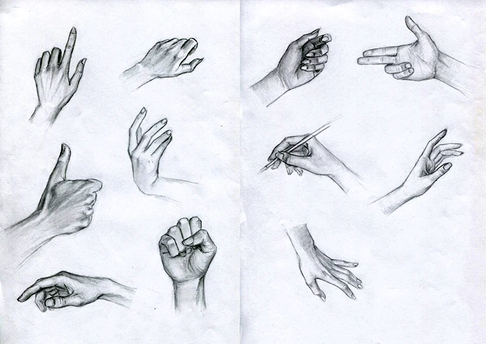 Рисунки рук карандашом для срисовки