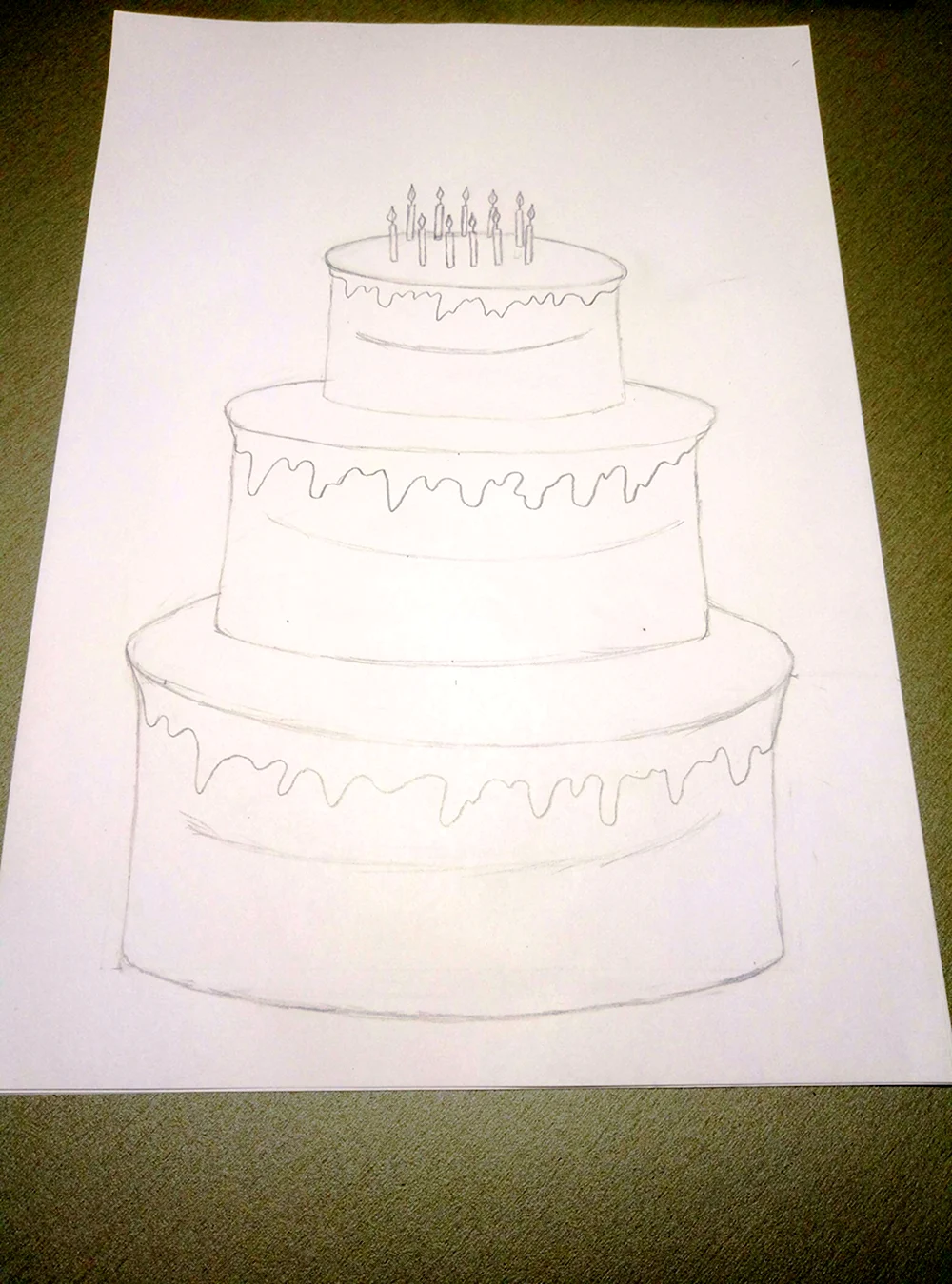 Рисунки тортов для срисовки легкие