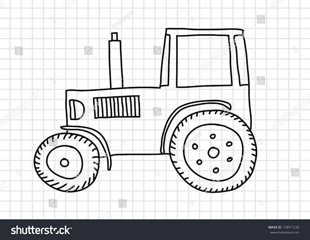 Рисунки тракторов ручкой