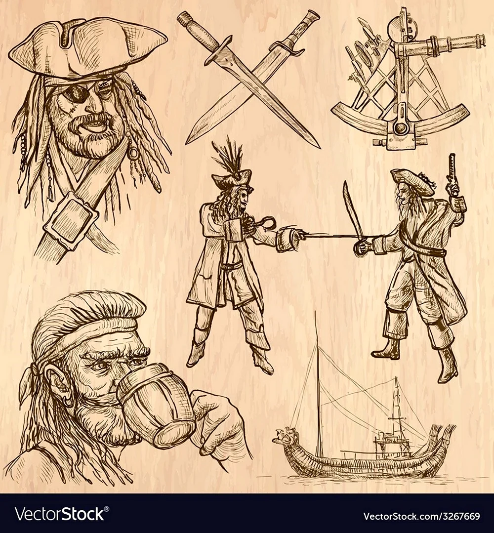 Рисунки в стилистики пиратов