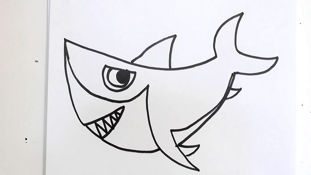 Рисунок акулы для детей 1 класса