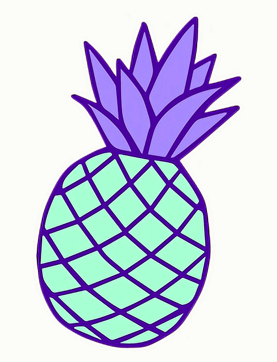Рисунок ананаса для срисовки