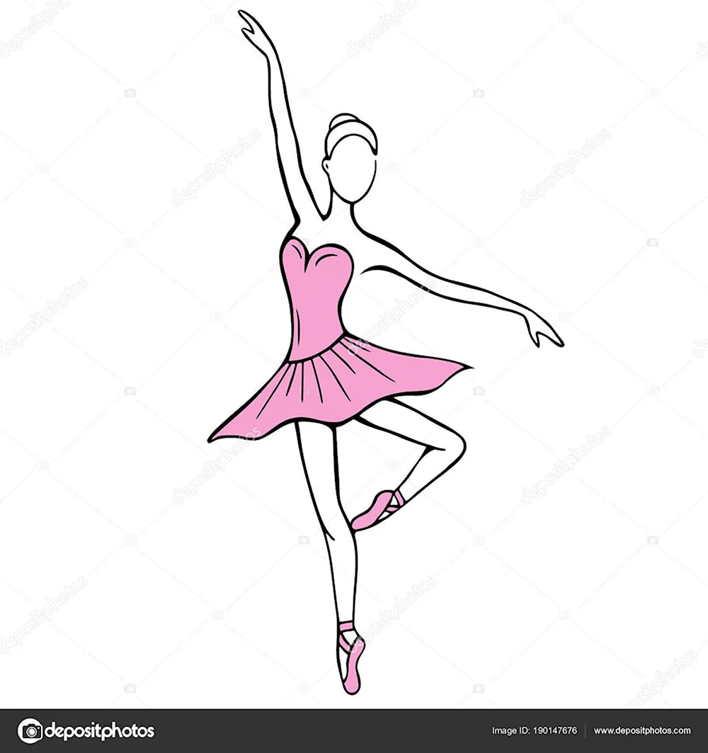 Рисунок балерина для срисовки легкие для детей