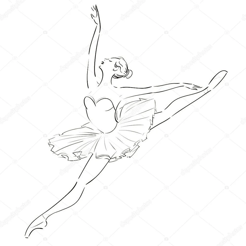 Рисунок балерины для срисовки