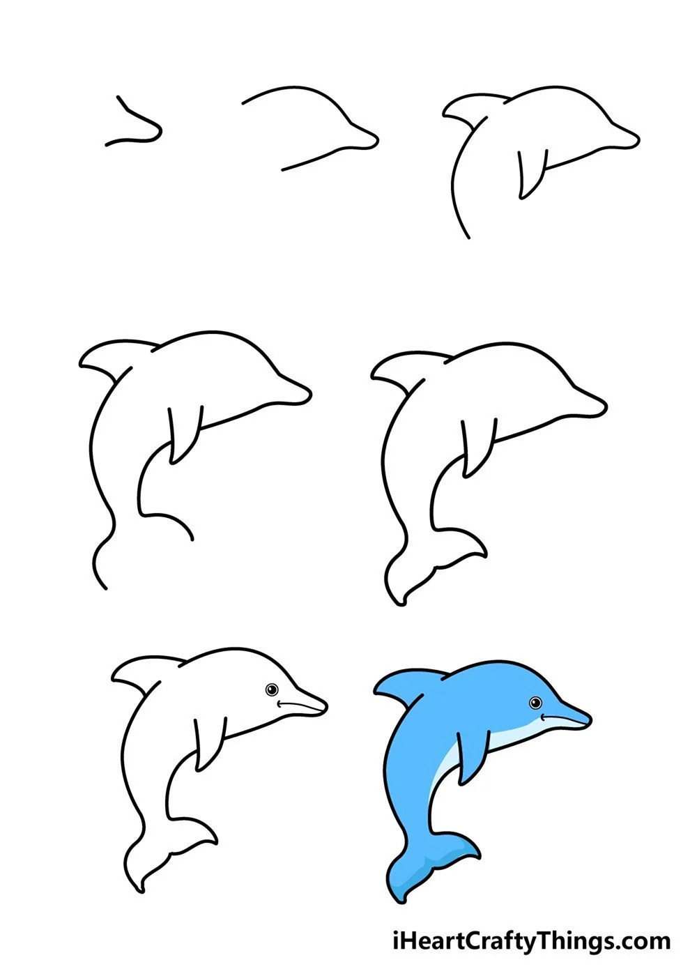 Рисунок дельфина карандашом для детей