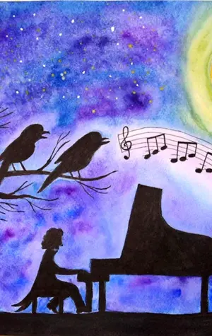 Рисунок к лунной сонате Бетховена