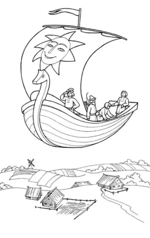Рисунок к сказке Летучий корабль