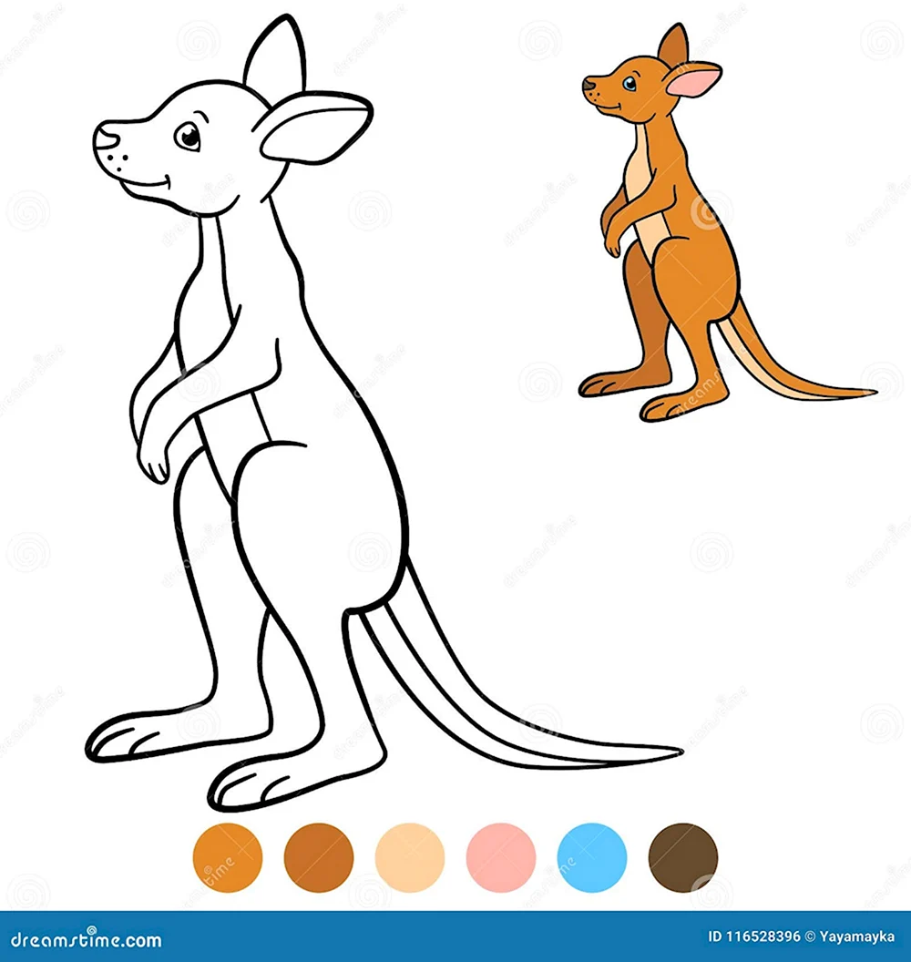 Рисунок кенгуру для детей 7 лет