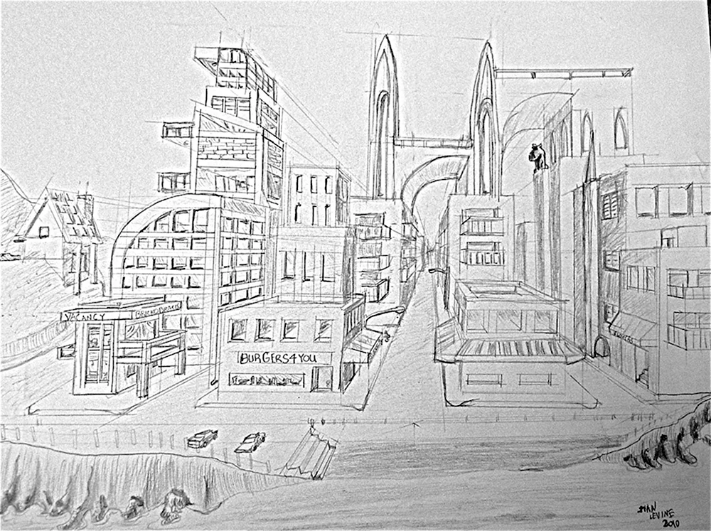 Рисунок Корбетта город будущего 1925