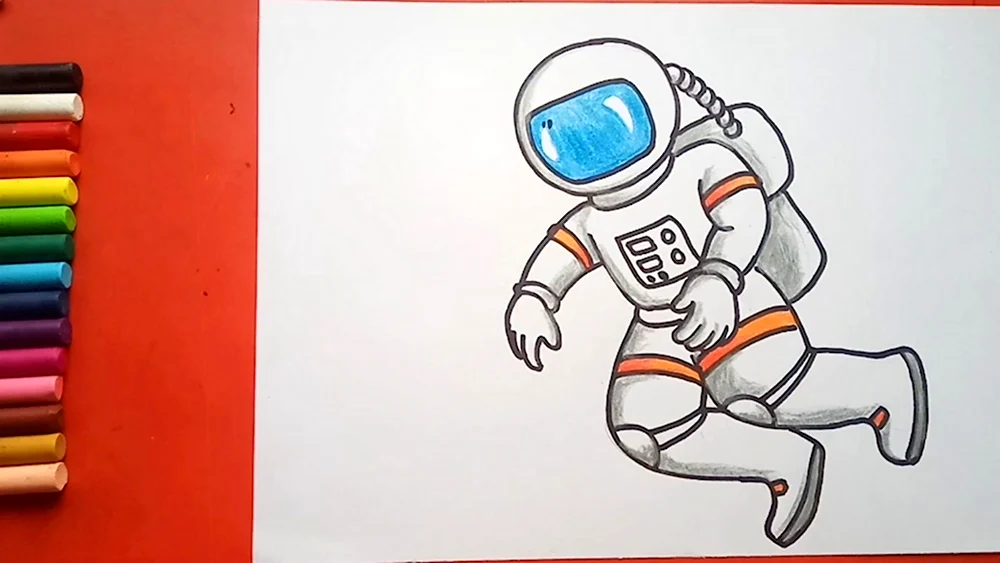 Рисунок Космонавта несложный
