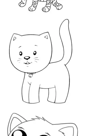Рисунок котика для срисовки для детей