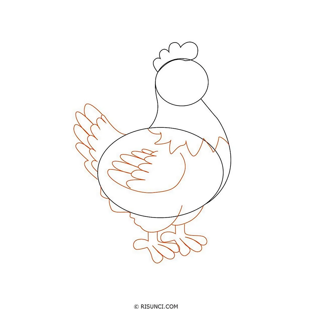 Рисунок курицы для срисовки