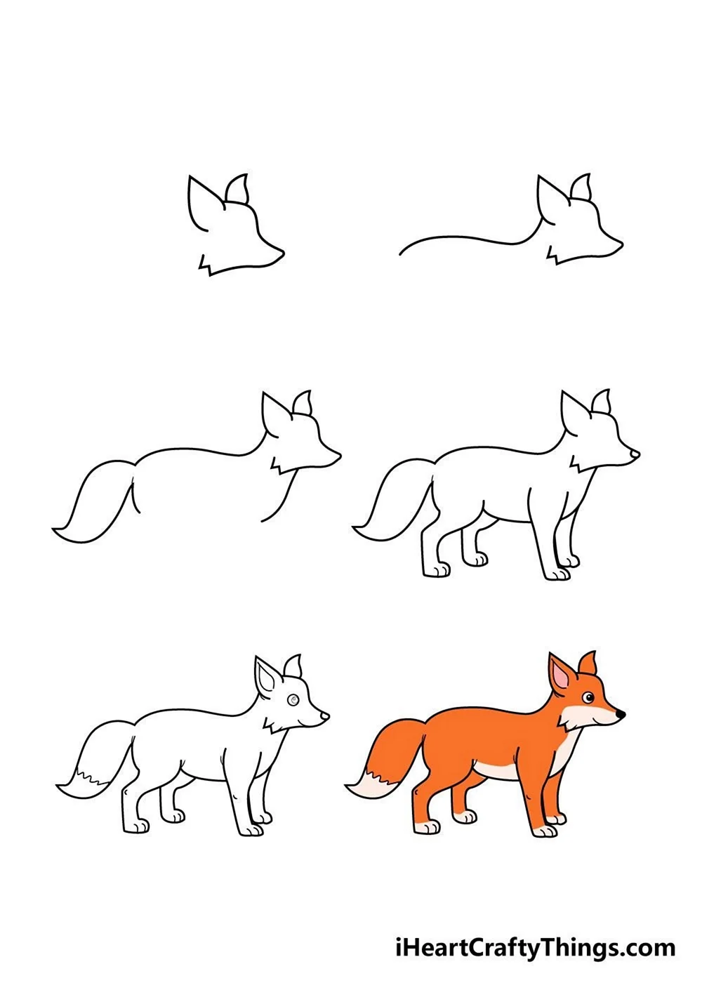 Рисунок лисы карандашом для детей