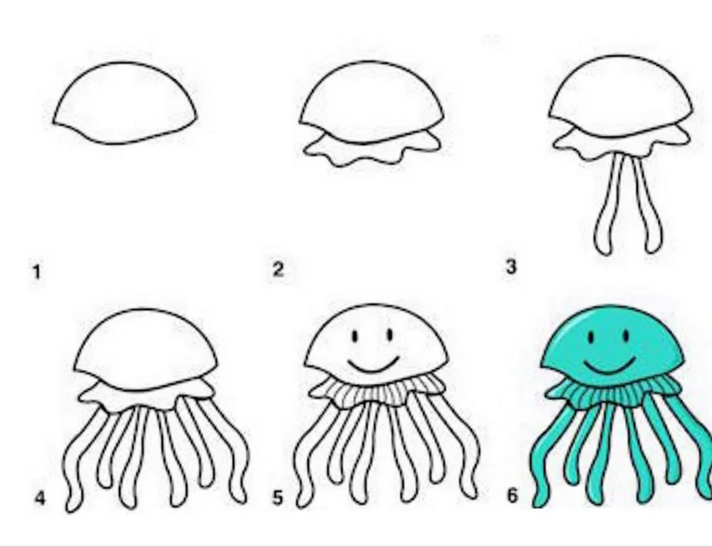 Рисунок медузы легко