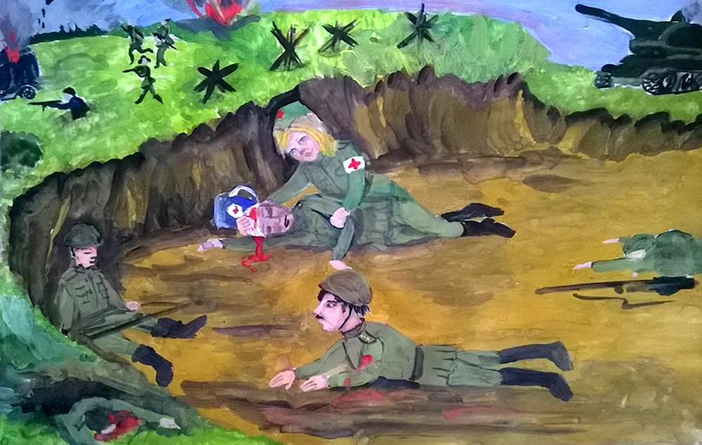 Рисунок на тему война солдат с ребенком